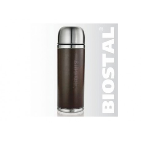 Термос Biostal "Охота" NYP-700P 0,7л (узкое горло,кож.вст.,2 пробки)