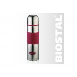 Термос Biostal NB-1000 P 1,0л (узкое горло, цв. силик. вставка) Розовый
