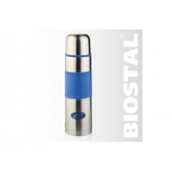 Термос Biostal NB-1000 P-B 1,0л (узкое горло, цв. силик. вставка) Голубой